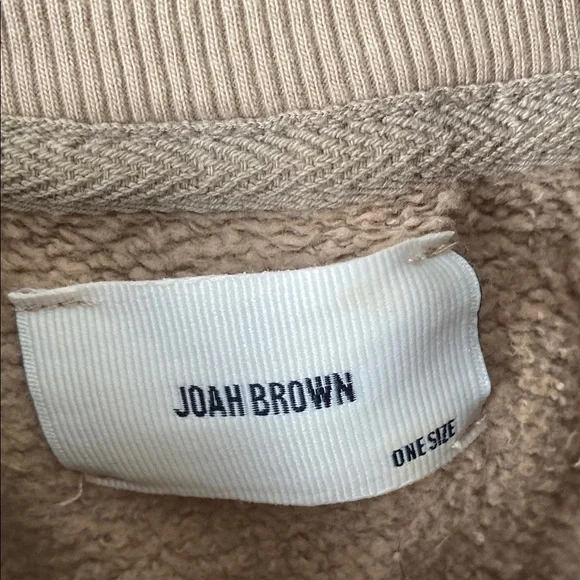 Joah Brown Cream Cropped Crew Neck Sweatshirt - Picture 2 of 5